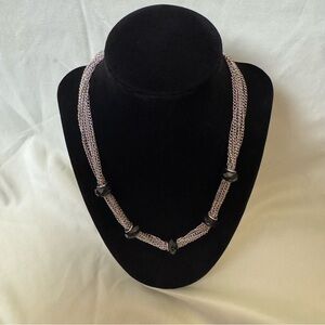 Elegant Black and Silver Necklace